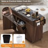 NicBex Modrn Kitchen Island with Drop-Leaf & Drawers,Mobile Rolling Kitchen Cart with Adjustable Shelf,Storage Cabinet Folding Dining Table - 3 of 4