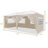 10x20 Ft Outdoor Pop Up Canopy, Portable Canopy Tent with 6 Removable Sidewalls, Beach Sun Shelter, Outdoor Canopy for Parties Camping Wedding - 2 of 4