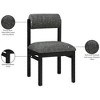 Meridian Furniture,Roundhill Linen Textured Fabric Upholstered Dining Chair, Set of 2 - 3 of 4