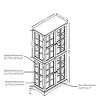 FURNIinspire Utility Storage Cabinets Antique Display Cabinet, Showcase With Glass Doors For Collections, Living Room, White, 15.75"*30.32"*68.7" - 3 of 4