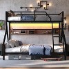 TIRAMISUBEST Twin over Full / Twin XL over Queen Bunk Bed, Kids / Teens Metal Bed Frame with Storage Shelves and LED Light - 4 of 4