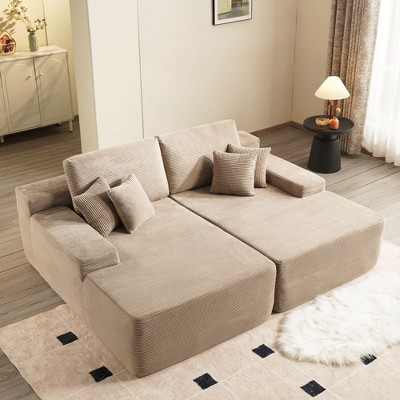 XIZZI 2 Pieces Lounge Chair, 81" Upholstered Boneless Cloud Stupendous Oversized Double Chaise Lounges Couch Indoor, Luxury Sofa Bed Deep Seat