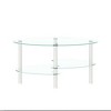 Transparent Oval glass coffee table, modern table with stainless steel  leg, tea table 3-layer glass table for living room - 4 of 4