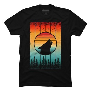 Men's Design By Humans Dog bark vintage retro sunset By punsalan T-Shirt - 1 of 2