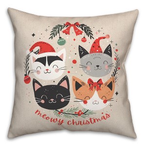Creative Products Meowy Christmas 18 x 18 Spun Poly Pillow - 1 of 3