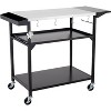 Outdoor Grill Cart Table, Pizza Oven Stand Table with 4 Wheels - 2 of 4