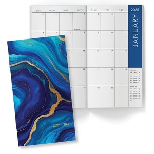 Global Printed Products 2-Year Monthly Calendar Pocket Planner - 2025-2026 (Dark Blue Marble) - 1 of 4