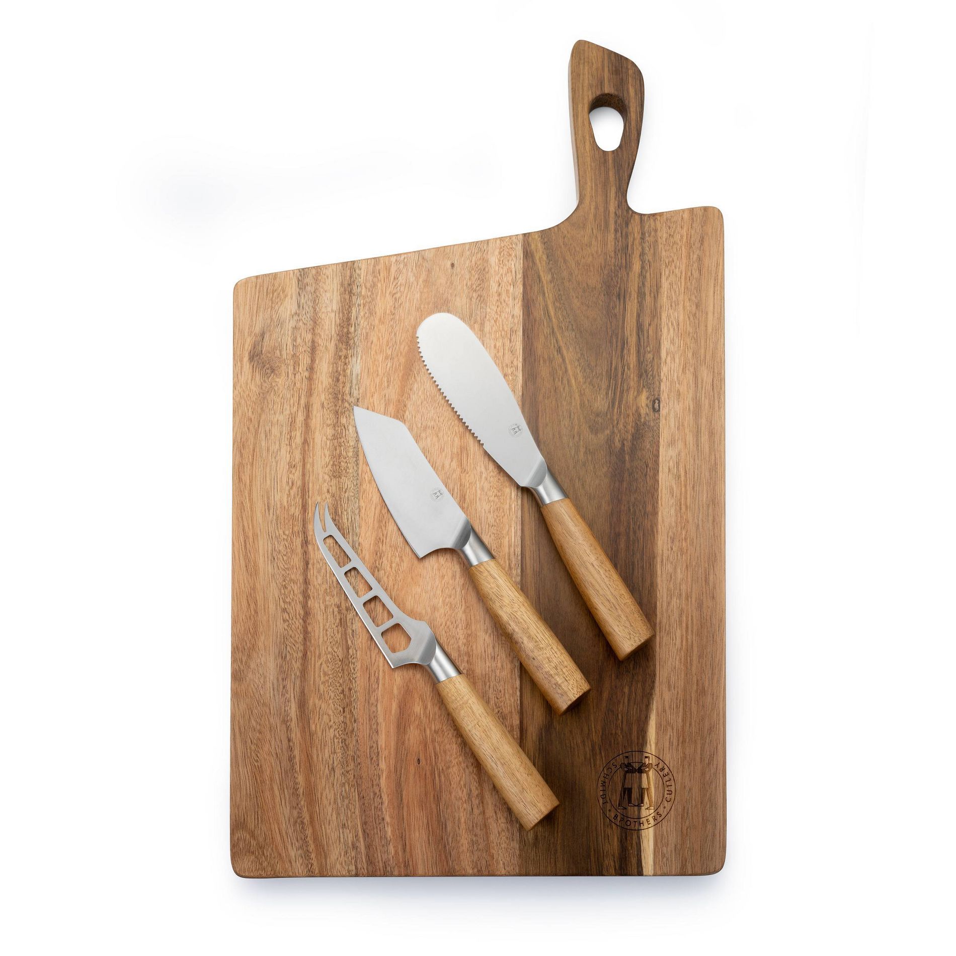 Schmidt Brothers Cutlery 4pc Cheese Board and Knife Set