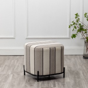 17" Modern Square Ottoman with Metal Base - WOVENBYRD - 1 of 4