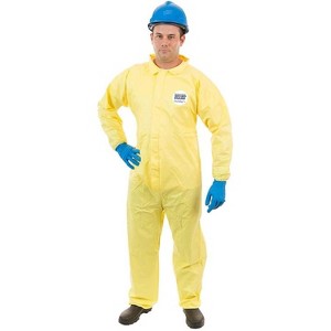 Adult  Multipurpose Long Sleeve Coveralls - Size 4XL - Yellow - Pack of 12 - 1 of 4