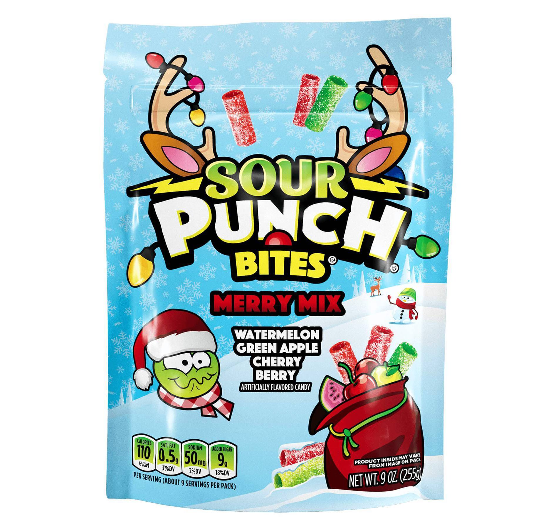 Sour Punch Christmas Merry Mix Candy Stocking Stuffers - 9oz