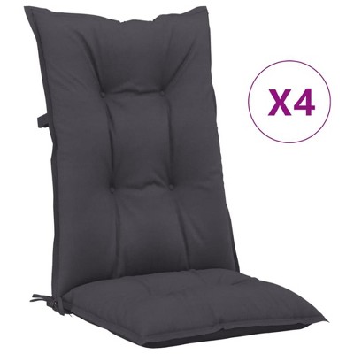 vidaXL Highback Chair Cushion Set of 4 Anthracite Fabric (100% polyester)