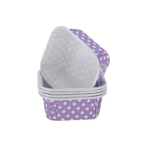 Unique Bargains Cupcake Liners Pattern Square Cup Disposable Laminated Paper 3.35"x3.35"x1.38" 50 Pcs - 1 of 4