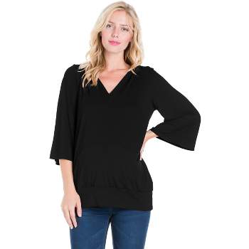 24seven Comfort Apparel Womens Oversized Maternity Fashion Hoodie Top