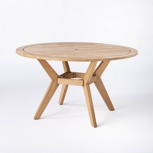 Bluffdale Wood 6 Person Round Patio Dining Table: Weather-Resistant Eucalyptus - Threshold™ designed w/Studio McGee - 1 of 4