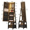 WhizMax 360° Swivel Jewelry Cabinet with LED Lights, Rotatable Full Length Mirror, Lockable Standing Jewelry Storage with Drawer and Wheels - 2 of 4