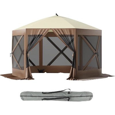 Pop Up Gazebo Screen Tent: 6-Sided Instant Canopy Shelter with 600D Oxford Cloth, Portable for Camping
