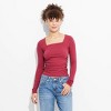 Women's Long Sleeve Ruched Square Neck Top - Wild Fable™ - 2 of 4