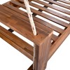 NAYSAYE Patio Swing Acacia Wood Twin Size Porch Swing Bed Durable Secure Design for Outdoor Use, Natural, 93.75"*11.25"*10.5" - 4 of 4