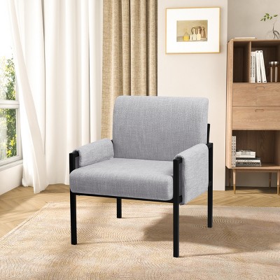 Subrtex Comfortable Padded Seat Accent Chair Modern Leisure Armchair With Solid Metal Legs