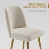 Wooakway 2 Beige Dining Chairs Metal Legs Slanted Back Wide Seat 23" x 32" for Living Dining Room - 2 of 4