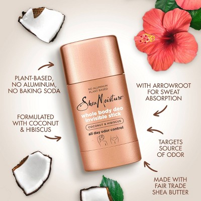 SheaMoisture Coconut &#38; Hibiscus Whole Body Invisible Deodorant Stick - 2.6oz_6