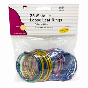 Charles Leonard Loose Leaf Rings - 2" Diameter - Metallic Assorted Colors - Pack of 25 (Case of 4) - 1 of 1