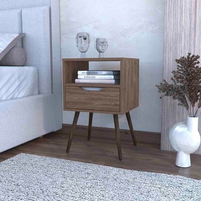 NicBex Modern Contemporary Nightstand with Single Drawer,Bedside Table with Open Shelf for Living Room Bedroom