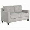 Royal Hampton Loveseat, Track Armrest, 58 Inch, Gray Fabric w Tufted Backrest - 2 of 4