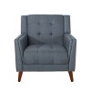 Mid-Century Modern Tufted Armchair, 30.5" Fabric Accent Chair with Flared Arms & Wood Legs for Living Room Bedroom-3irtyhousy - 3 of 4