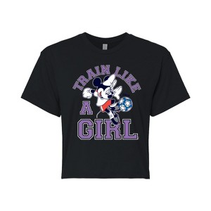Women's - Disney - Train Like A Girl Cropped Graphic T-Shirt - 1 of 4