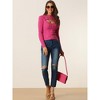 Seta T Women's Cut Out Front Cable Knit Long Sleeve Crop Pullover Sweater - 3 of 4