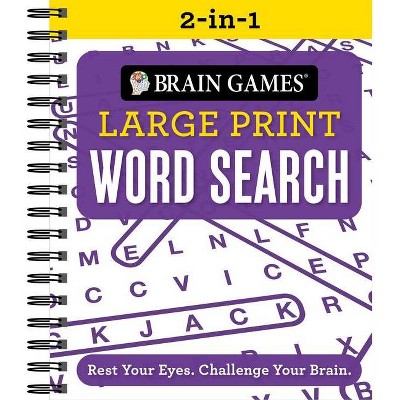 Brain Games 2-In-1 - Large Print Word Search - by  Publications International Ltd & Brain Games (Spiral Bound)