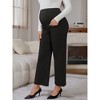 INSPIRE CHIC Women's Work Maternity Pants Business Stretchy Over the Belly Formal Pregnancy Trousers with Pockets - 3 of 4
