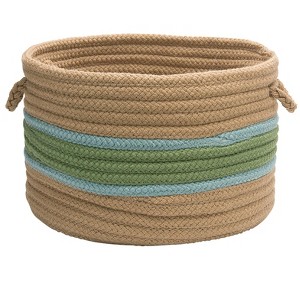 Colonial Mills Garden Banded Round Baskets Utility Basket, 14 by 10-Inch, Moss Green/Fed Blue - 1 of 1