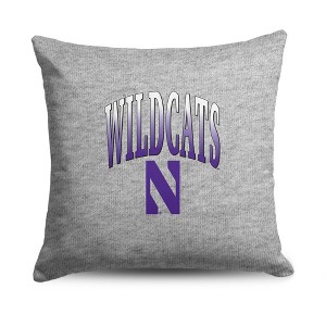 NCAA Northwestern Wildcats 16" Heather Gray Sweatshirt Pillow - 1 of 4