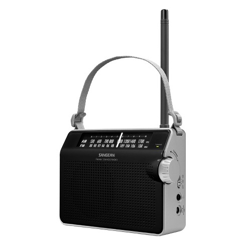 Sangean® Pr-d6 Retro Am/fm Portable Analog Radio With Strap In Black ...