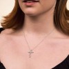 GILDED Diamond Cross Pendant Necklace for Women in 925 Sterling Silver or 14K Gold Plated with 1/4 ctw Lab Grown Diamond | 18" Cable Chain - 3 of 4