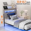 VINGLI Twin Floating Bed Frame with Upholstered Headboard,Charging Station/LED Lights, Modern Platform Bed, Grey - 4 of 4