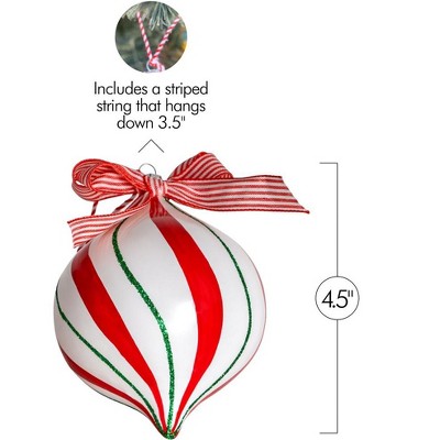 Peppermint Candy Shatterproof Christmas Ornament Set - 12 Pieces