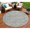 Gray Charcoal And Silver Geometric Washable Indoor Outdoor Area Rug - 2 of 4