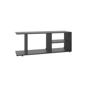 Vynxaria Modern Entertainment Center 17.8" H with 4 Shelves, Black Finish - 1 of 4