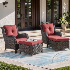 Gymojoy Outdoor Patio Chair Table with Ottoman High Back Club Chair - 1 of 4