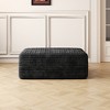 Gulches Black Plush Corduroy Sofa Ottoman - No Assembly Required, Mattress-Like Comfort, High-Weight Fabric for Living Room Leisure Area - 3 of 4