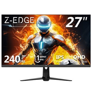 Z-EDGE UG27QS 27" 240Hz 2K IPS Gaming Monitor, QHD(2560x1440) Freesync, HDMl x2, DisplayPort x2 - 1 of 4