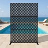 Metal Privacy Screen Outdoor 71"x47", Freestanding Decorative Privacy Fence Panel for Patio, Balcony, Deck, Garden, Indoor, Black Rustic - 2 of 4