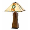 Cal Lighting 60W x 2 Tiffany table lamp with pull chain switch with resin lamp body - 4 of 4