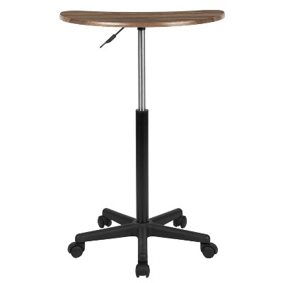 Rustic Walnut Adjustable Height Mobile Laptop Desk