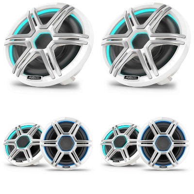 Garmin Fusion 2 Pairs Apollo AP-FL77SPW 7.7" LED Marine Speakers Sport Grills, White, Pair with 2 Garmin Fusion Apollo AP-SL10SPW 10" LED Marine Su...