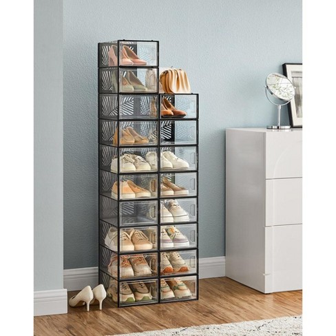 SONGMICS 2-Tier Shoe Storage Rack with Adjustable Shelves